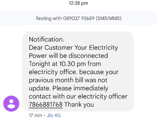 Fraud Alert: New Electricity Fraud Via Text Message