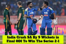 India Win ODI Series Against South Africa With Style